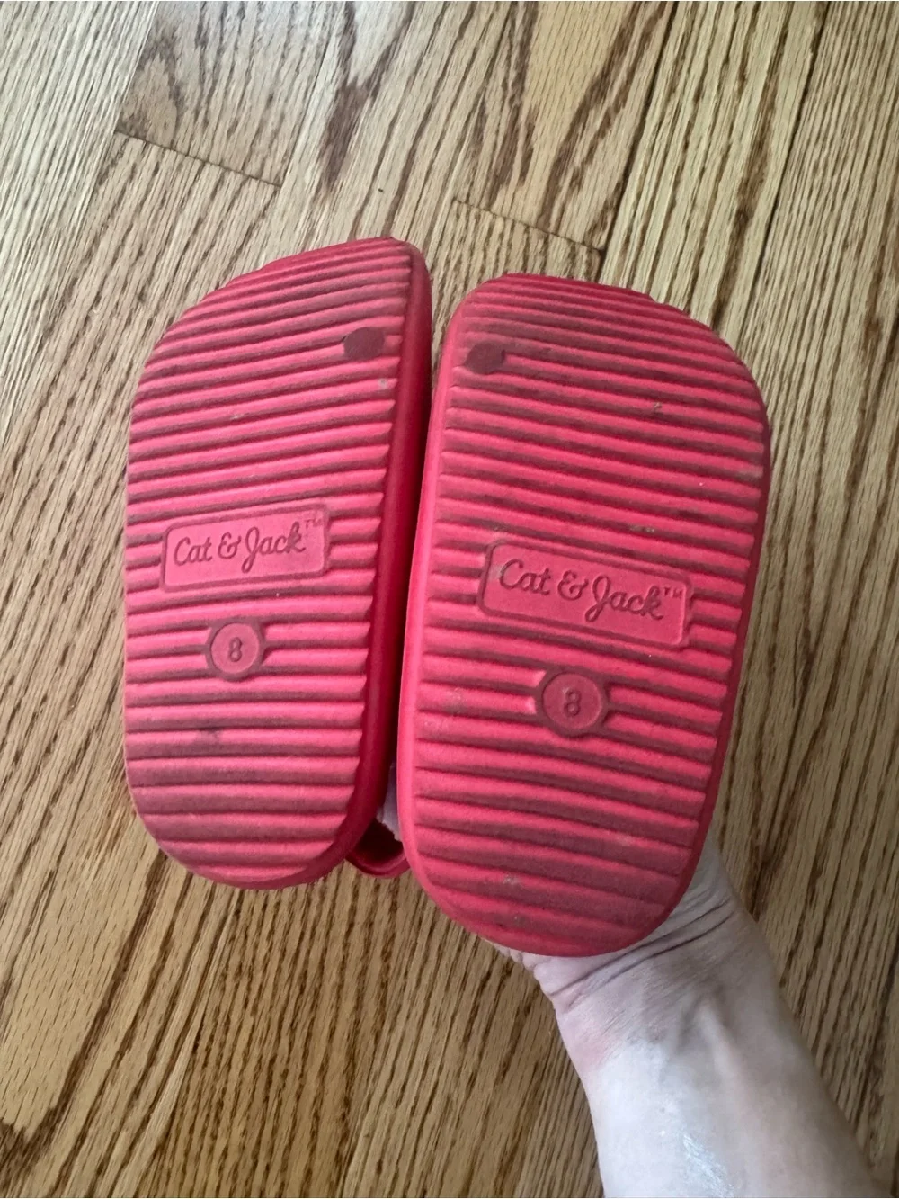 Cat & Jack Red Kids Slide Sandals with Octopus Design